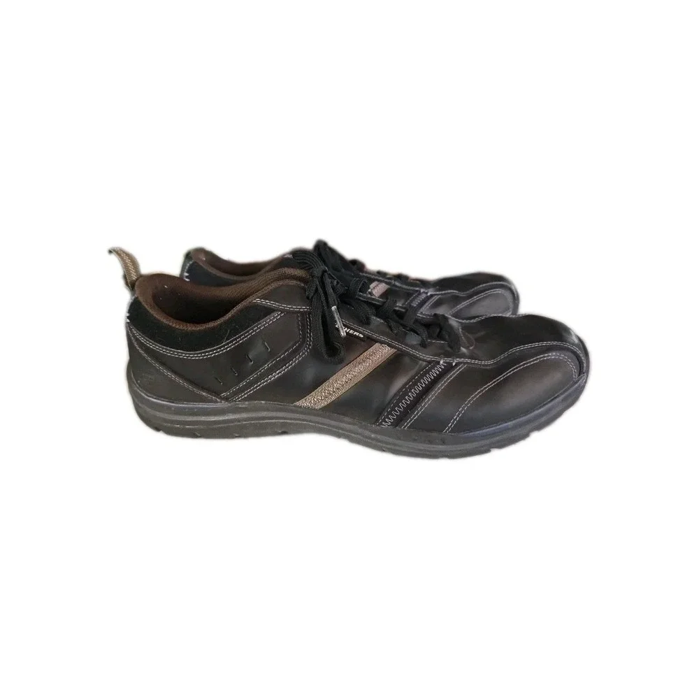 SKECHERS MENS SNEAKERS SHOES 13‎ BROWN LEATHER CASUAL OXFORDS SHOES